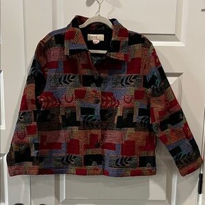 Anu by natural Tapestry Colorful Patterned Woman’s Jacket Sz L